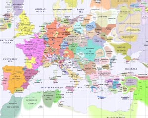 Map of Europe 1300