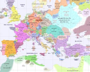 Map of Europe 1400